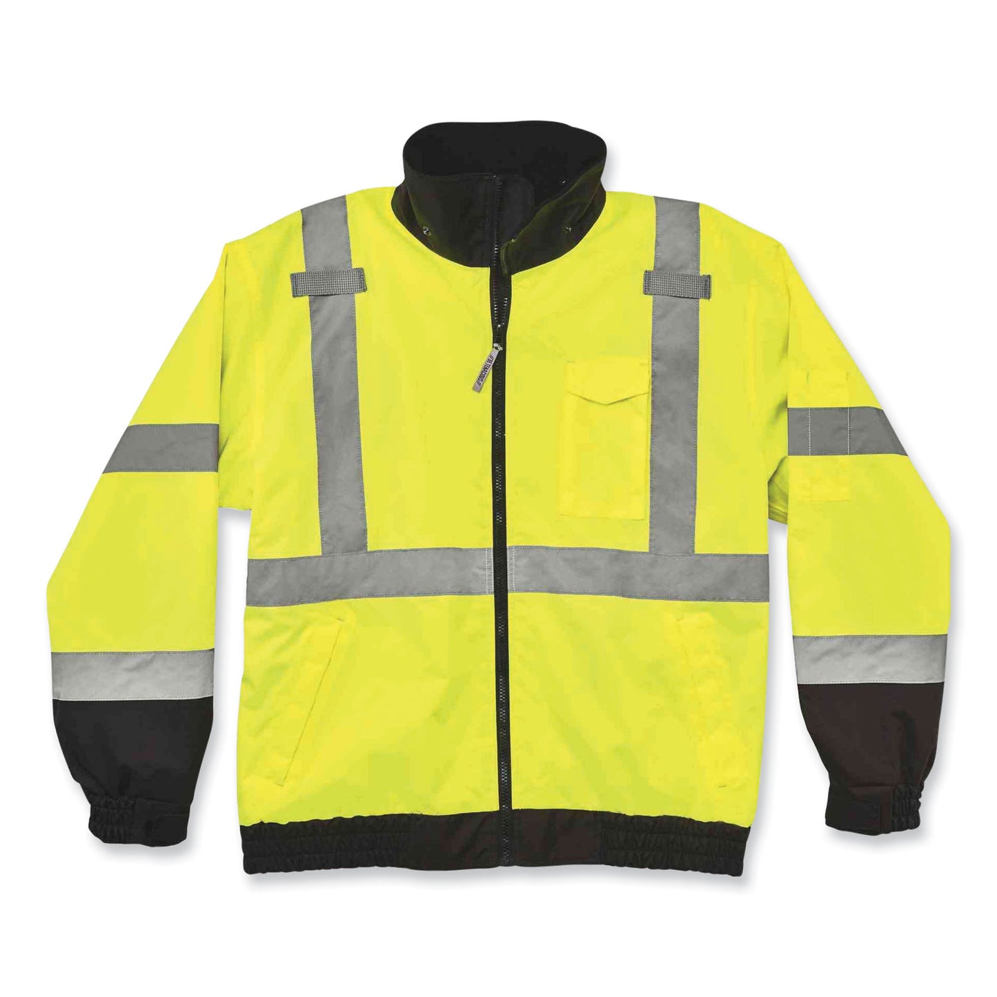 ergodyne GloWear 8379 Class 3 Hi-Vis Fleece Lined Bomber Jacket, Lime, Medium (24473)