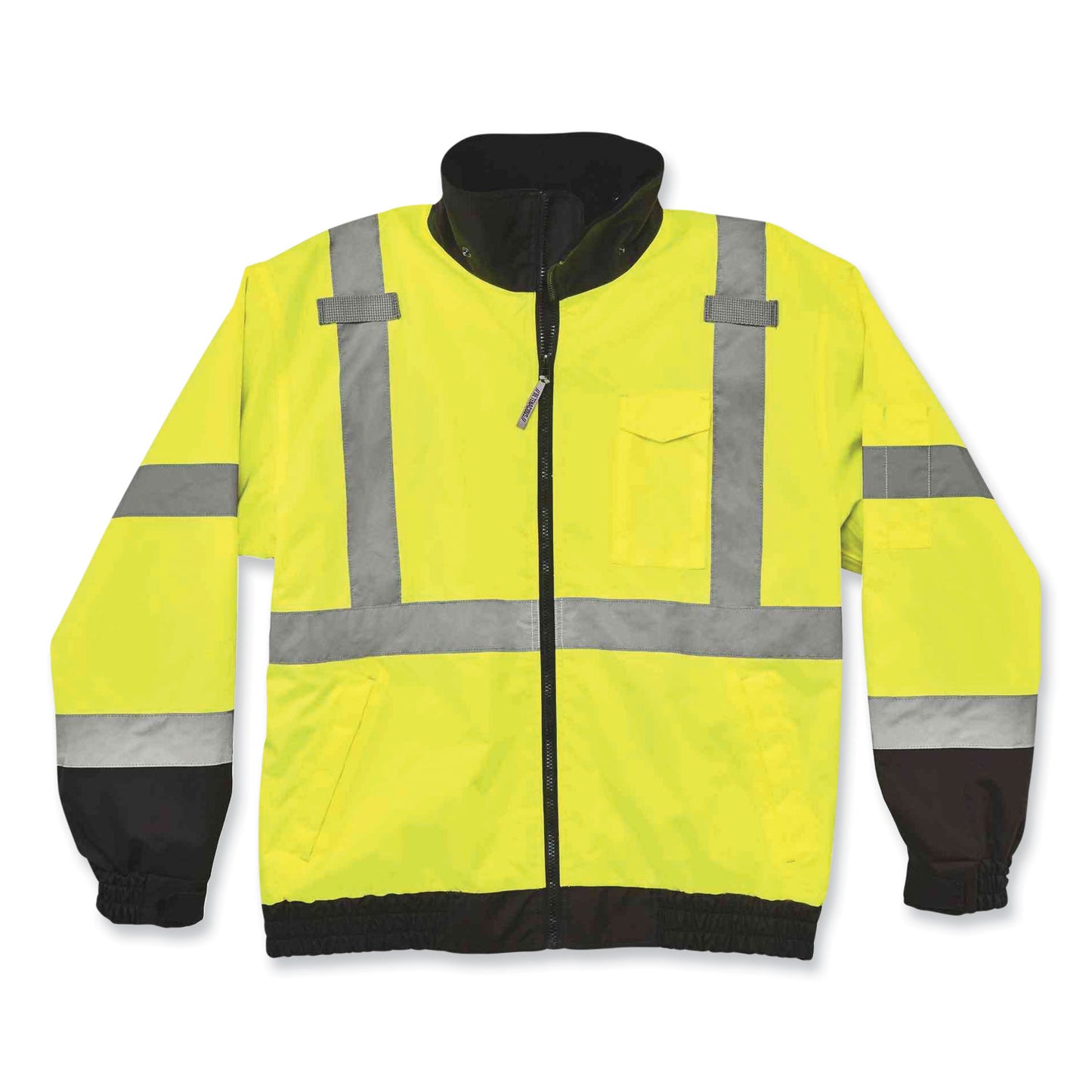 ergodyne GloWear 8379 Class 3 Hi-Vis Fleece Lined Bomber Jacket, Lime, Large (24474)