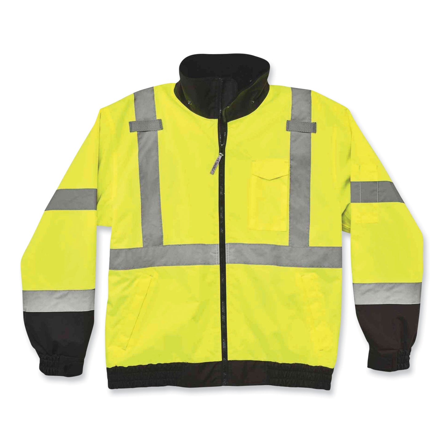 ergodyne GloWear 8379 Class 3 Hi-Vis Fleece Lined Bomber Jacket, Lime, X-Large (24475)