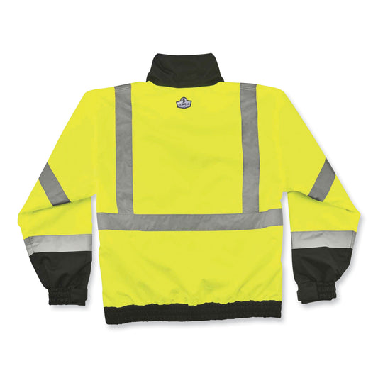 ergodyne GloWear 8379 Class 3 Hi-Vis Fleece Lined Bomber Jacket, Lime, 3X-Large (24477)