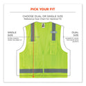 ergodyne GloWear 8249Z-S Single Size Class 2 Economy Surveyors Zipper Vest, Polyester, X-Small, Lime (24501)