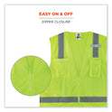 ergodyne GloWear 8249Z-S Single Size Class 2 Economy Surveyors Zipper Vest, Polyester, Medium, Lime (24503)