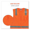 ergodyne GloWear 8249Z-S Single Size Class 2 Economy Surveyors Zipper Vest, Polyester, Large, Orange (24514)