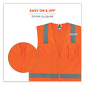 ergodyne GloWear 8249Z-S Single Size Class 2 Economy Surveyors Zipper Vest, Polyester, 3X-Large, Orange (24517)