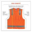 ergodyne GloWear 8249Z-S Single Size Class 2 Economy Surveyors Zipper Vest, Polyester, 3X-Large, Orange (24517)