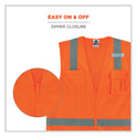 ergodyne GloWear 8249Z-S Single Size Class 2 Economy Surveyors Zipper Vest, Polyester, 4X-Large, Orange (24518)