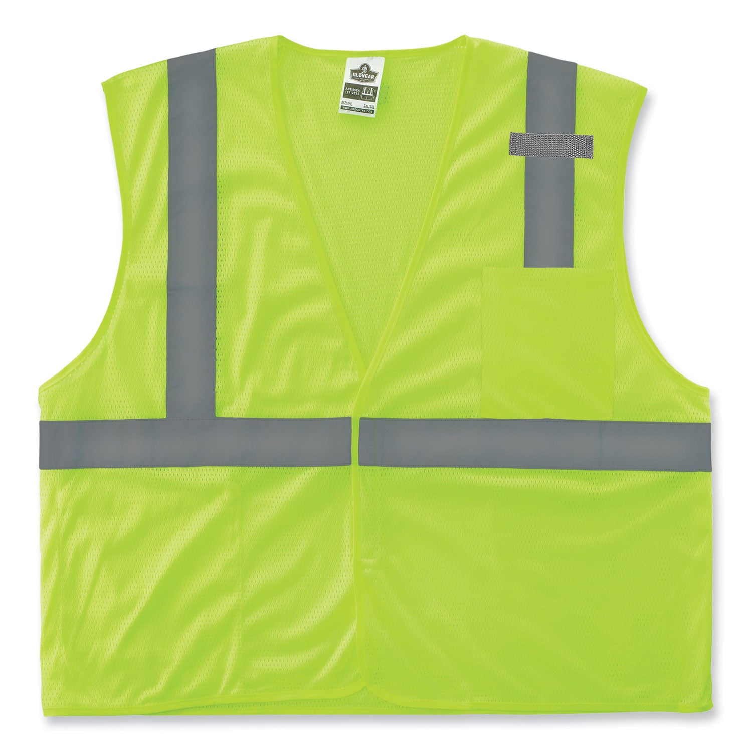 ergodyne GloWear 8210HL-S Single Size Class 2 Economy Mesh Vest, Polyester, Medium, Lime (24523)