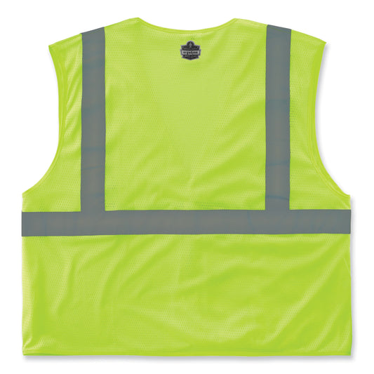 ergodyne GloWear 8210HL-S Single Size Class 2 Economy Mesh Vest, Polyester, Large, Lime (24524)