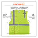 ergodyne GloWear 8210HL-S Single Size Class 2 Economy Mesh Vest, Polyester, 4X-Large, Lime (24528)