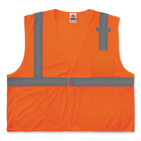 ergodyne GloWear 8210HL-S Single Size Class 2 Economy Mesh Vest, Polyester, Medium, Orange (24533)