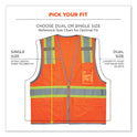 ergodyne GloWear 8246Z-S Single Size Class 2 Two-Tone Mesh Vest, Polyester, 4X-Large, Orange (24578)