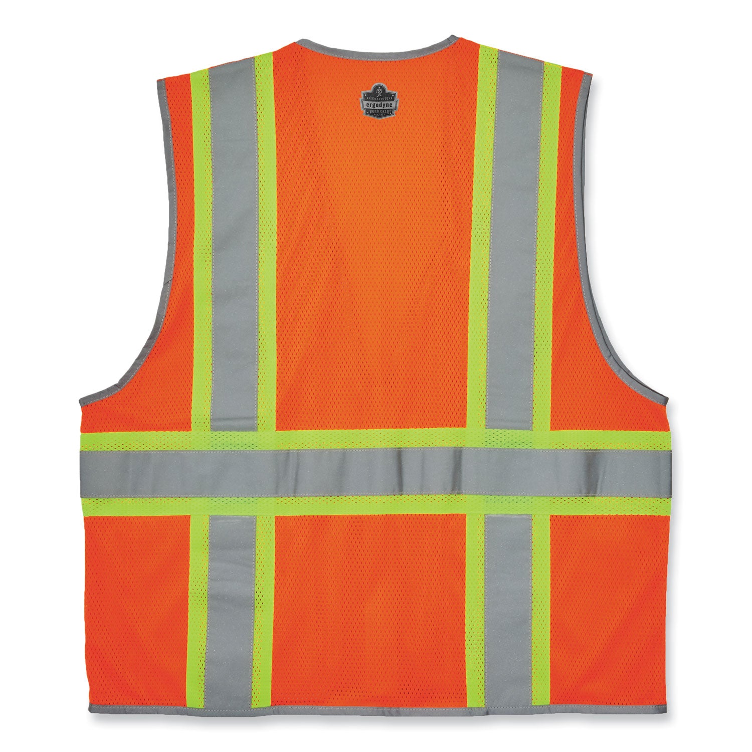 ergodyne GloWear 8246Z-S Single Size Class 2 Two-Tone Mesh Vest, Polyester, 4X-Large, Orange (24578)