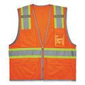 ergodyne GloWear 8246Z-S Single Size Class 2 Two-Tone Mesh Vest, Polyester, X-Large, Orange (24575)