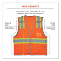 ergodyne GloWear 8246Z-S Single Size Class 2 Two-Tone Mesh Vest, Polyester, X-Large, Orange (24575)