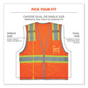 ergodyne GloWear 8246Z-S Single Size Class 2 Two-Tone Mesh Vest, Polyester, Small, Orange (24572)