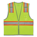 ergodyne GloWear 8246Z-S Single Size Class 2 Two-Tone Mesh Vest, Polyester, 5X-Large, Lime (24569)