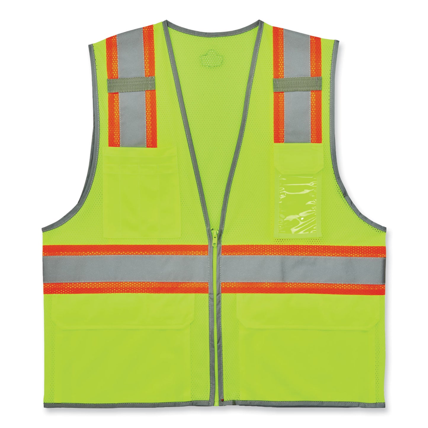 ergodyne GloWear 8246Z-S Single Size Class 2 Two-Tone Mesh Vest, Polyester, 5X-Large, Lime (24569)