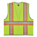 ergodyne GloWear 8246Z-S Single Size Class 2 Two-Tone Mesh Vest, Polyester, 5X-Large, Lime (24569)