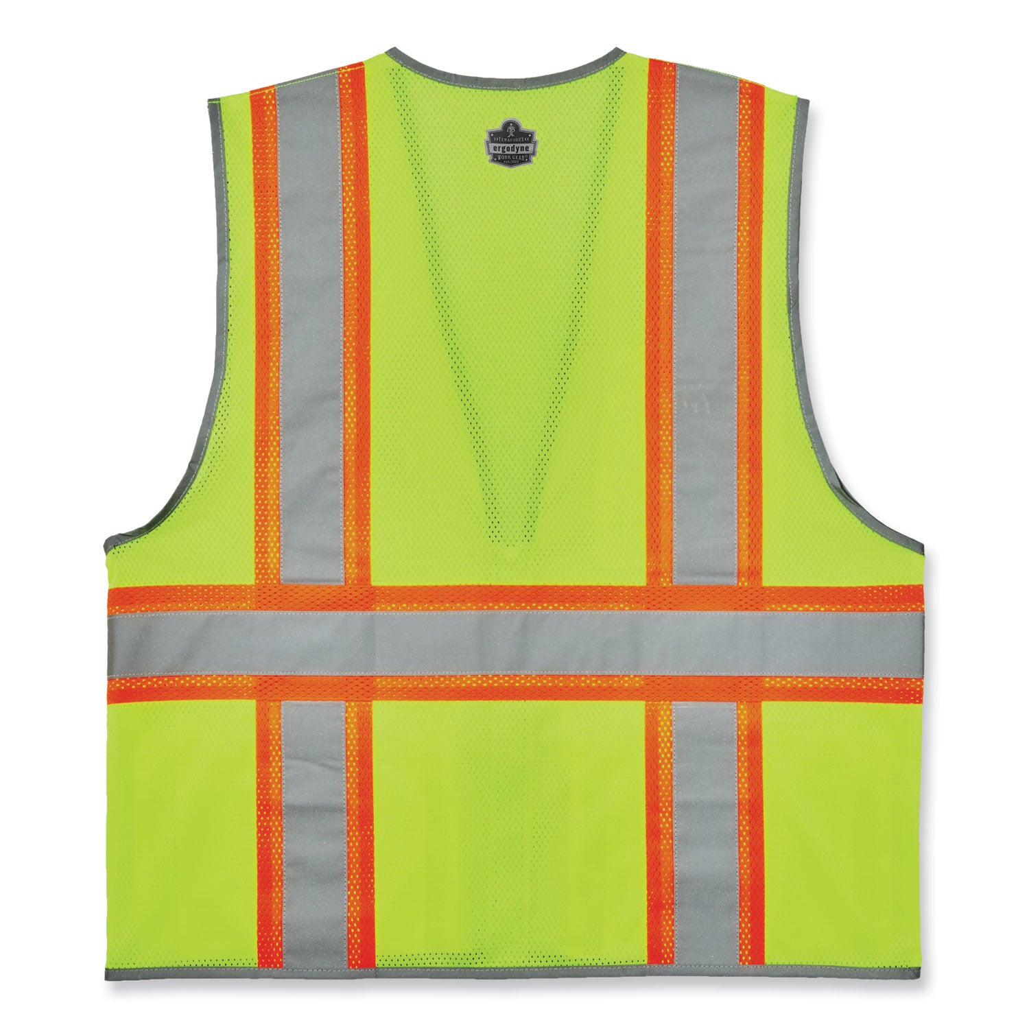 ergodyne GloWear 8246Z-S Single Size Class 2 Two-Tone Mesh Vest, Polyester, 4X-Large, Lime (24568)