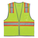 ergodyne GloWear 8246Z-S Single Size Class 2 Two-Tone Mesh Vest, Polyester, X-Large, Lime (24565)