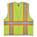 ergodyne GloWear 8246Z-S Single Size Class 2 Two-Tone Mesh Vest, Polyester, X-Large, Lime (24565)