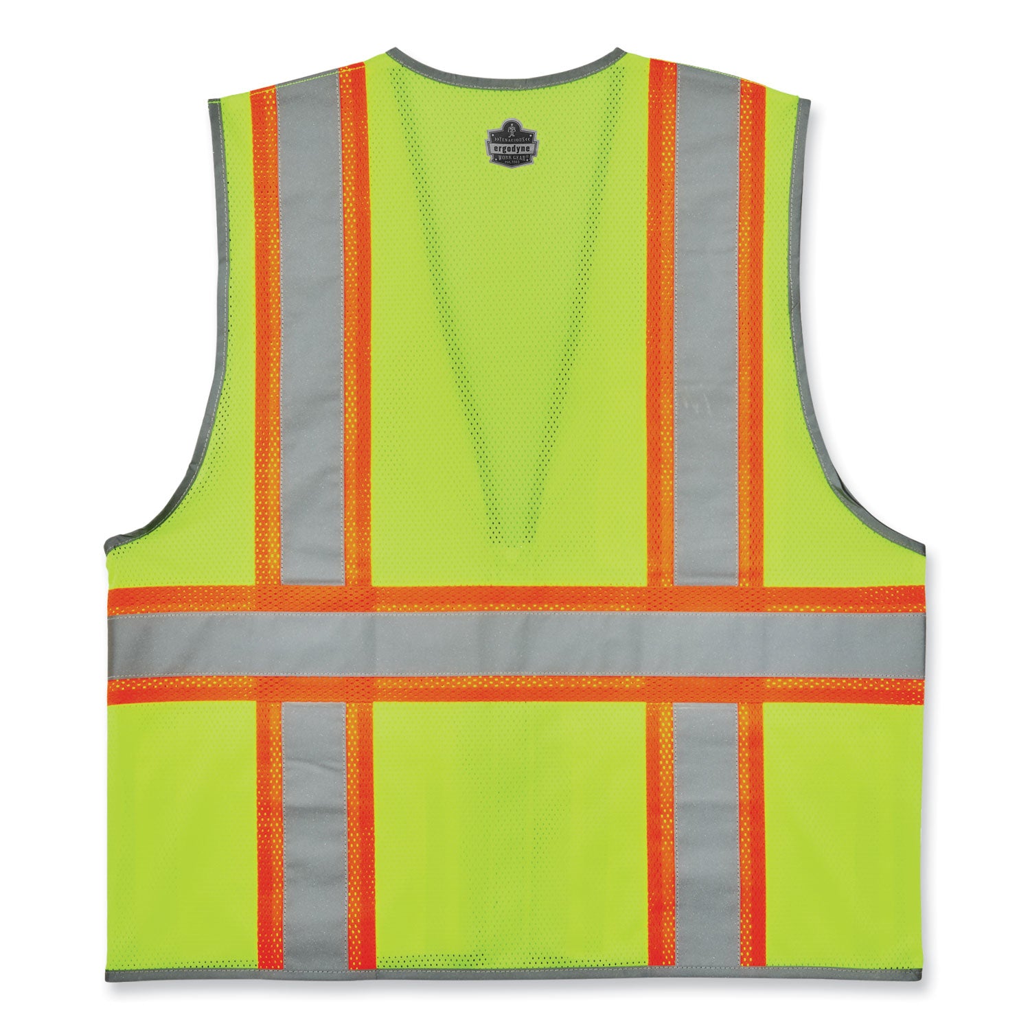 ergodyne GloWear 8246Z-S Single Size Class 2 Two-Tone Mesh Vest, Polyester, X-Large, Lime (24565)