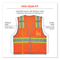 ergodyne GloWear 8246Z-S Single Size Class 2 Two-Tone Mesh Vest, Polyester, 5X-Large, Orange (24579)