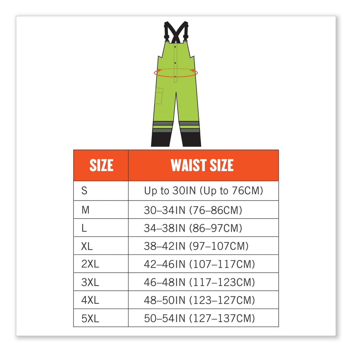 ergodyne GloWear 8918BK Class E Hi-Vis Rain Bibs Black Bottom, X-Large, Lime (25015)