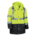 ergodyne GloWear 8365BK Class 3 Hi-Vis Rain Jacket Black Bottom, 2X-Large, Lime (25326)