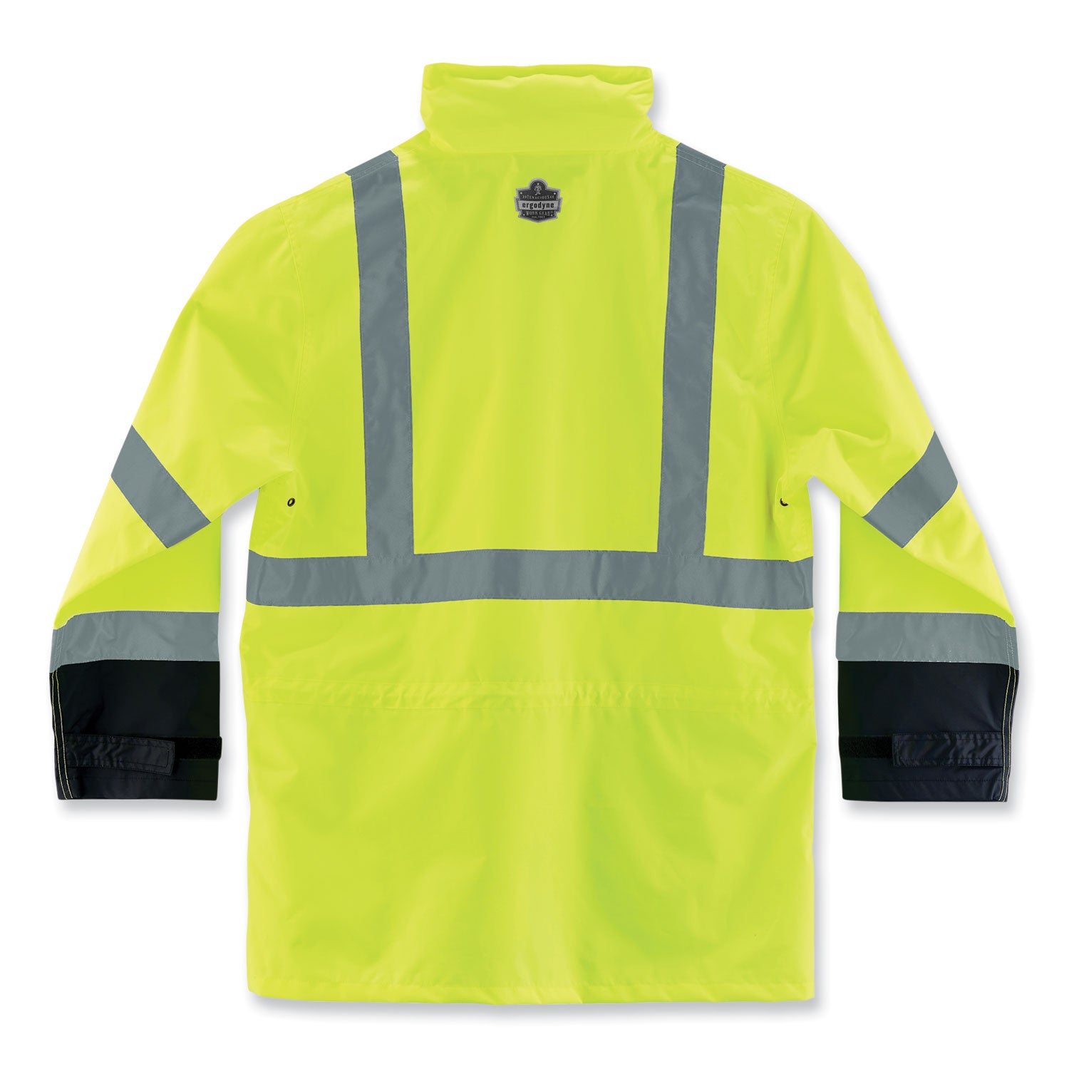 ergodyne GloWear 8365BK Class 3 Hi-Vis Rain Jacket Black Bottom, 4X-Large, Lime (25328)