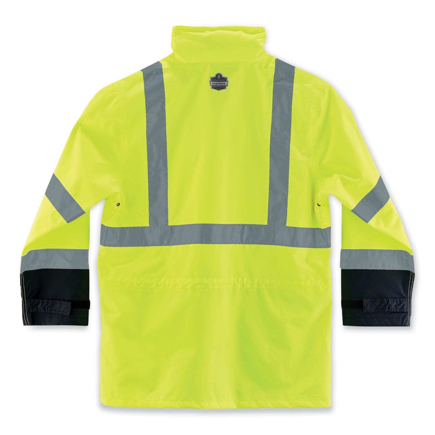 ergodyne GloWear 8365BK Class 3 Hi-Vis Rain Jacket Black Bottom, 5X-Large, Lime (25329)