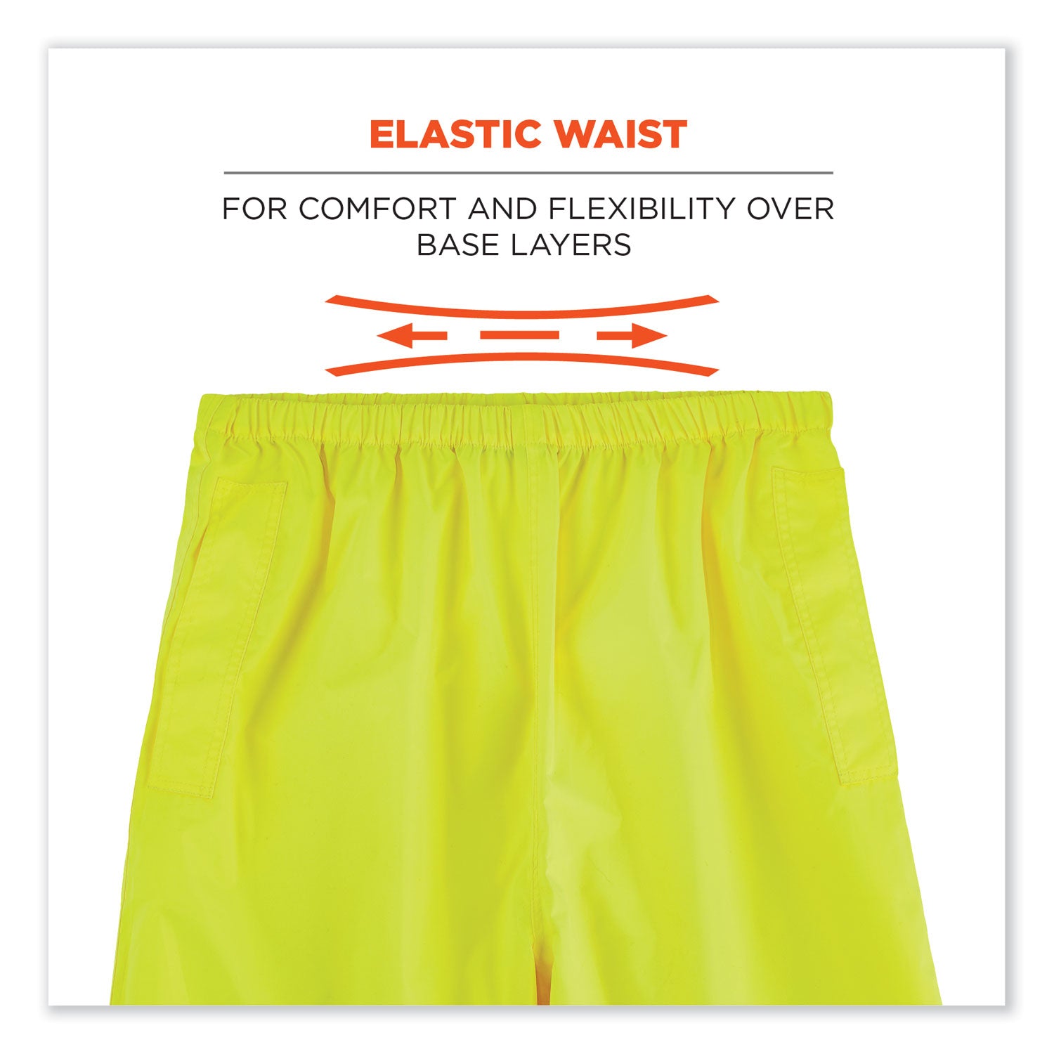 ergodyne GloWear 8916 Class E Lightweight Hi-Vis Rain Pants, Medium, Lime (25343)