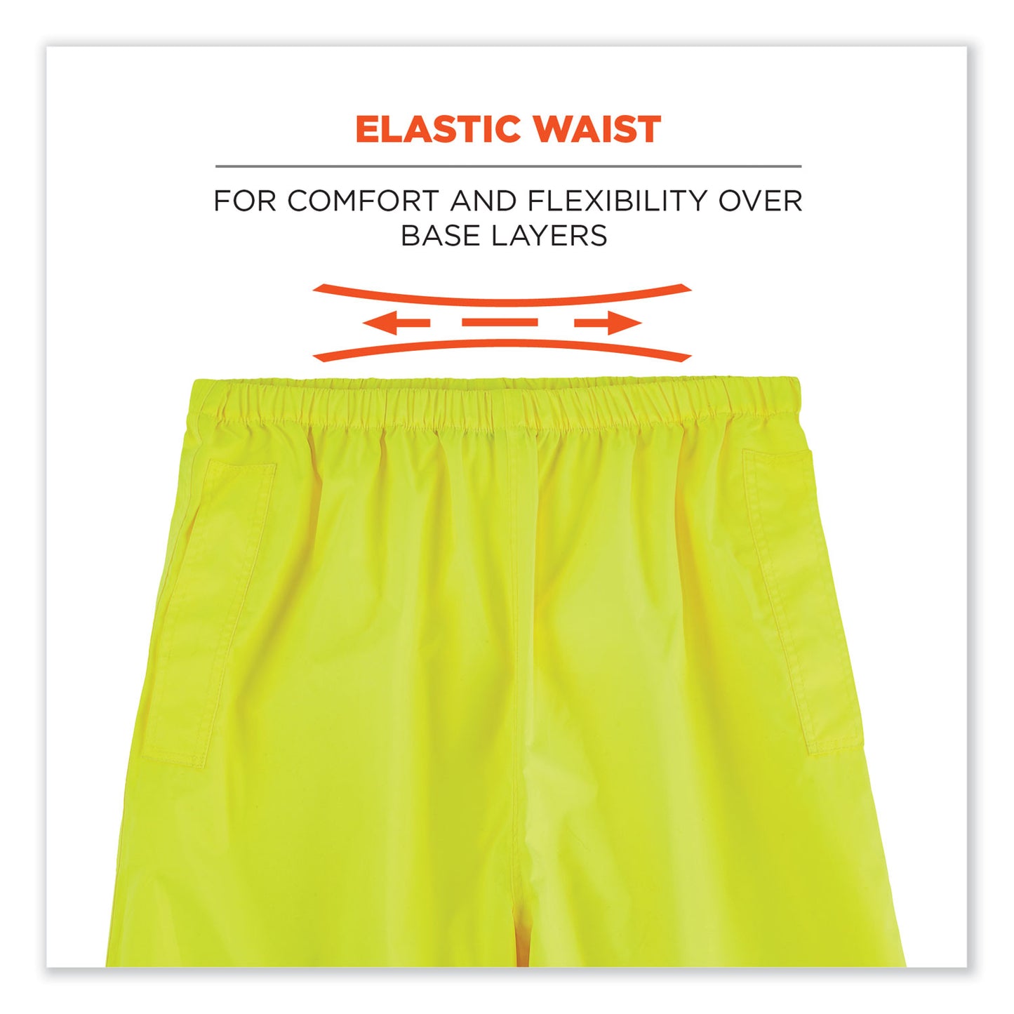 ergodyne GloWear 8916 Class E Lightweight Hi-Vis Rain Pants, 2X-Large, Lime (25346)