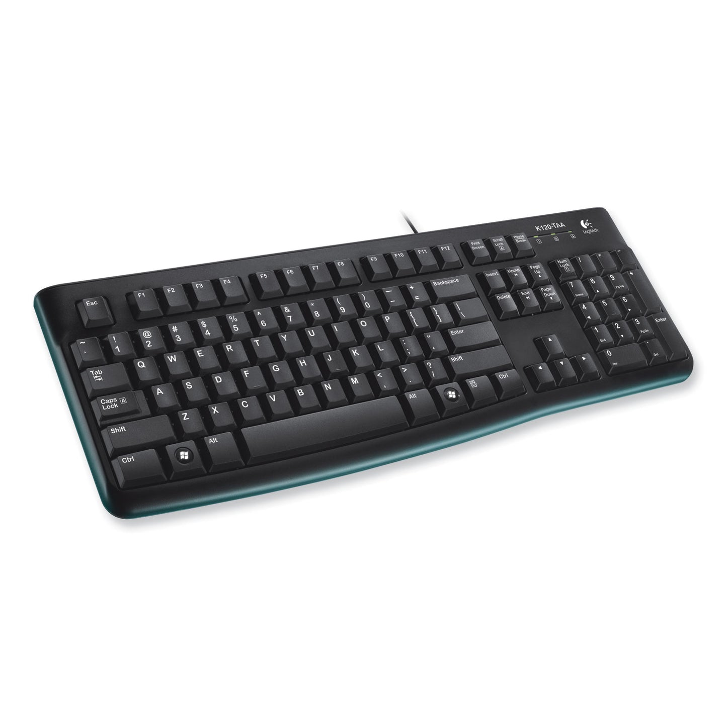 Logitech K120 Ergonomic Desktop Wired Keyboard, USB, Black (920002478)