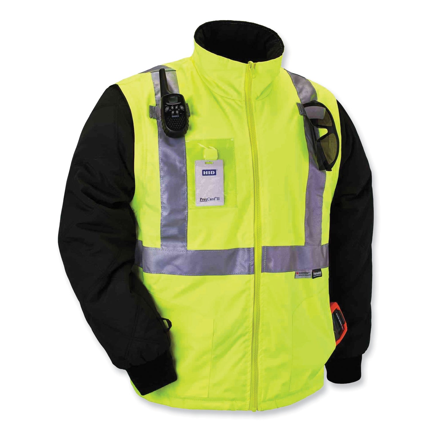 ergodyne GloWear 8287 Class 2 Hi-Vis Jacket with Removable Sleeves, Small, Lime (25492)