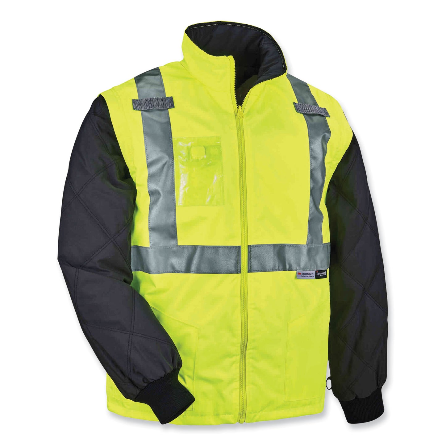 ergodyne GloWear 8287 Class 2 Hi-Vis Jacket with Removable Sleeves, Medium, Lime (25493)