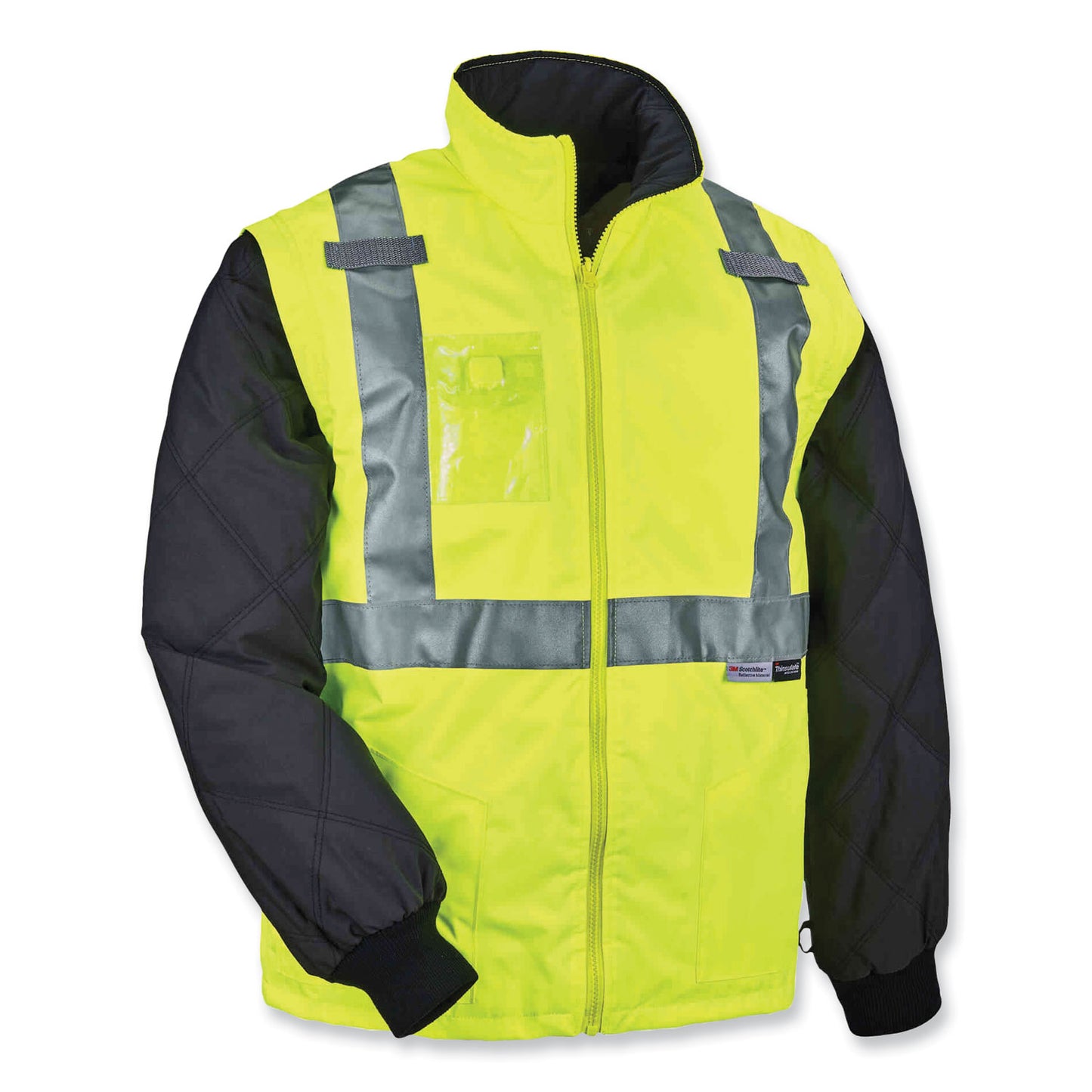 ergodyne GloWear 8287 Class 2 Hi-Vis Jacket with Removable Sleeves, Large, Lime (25494)