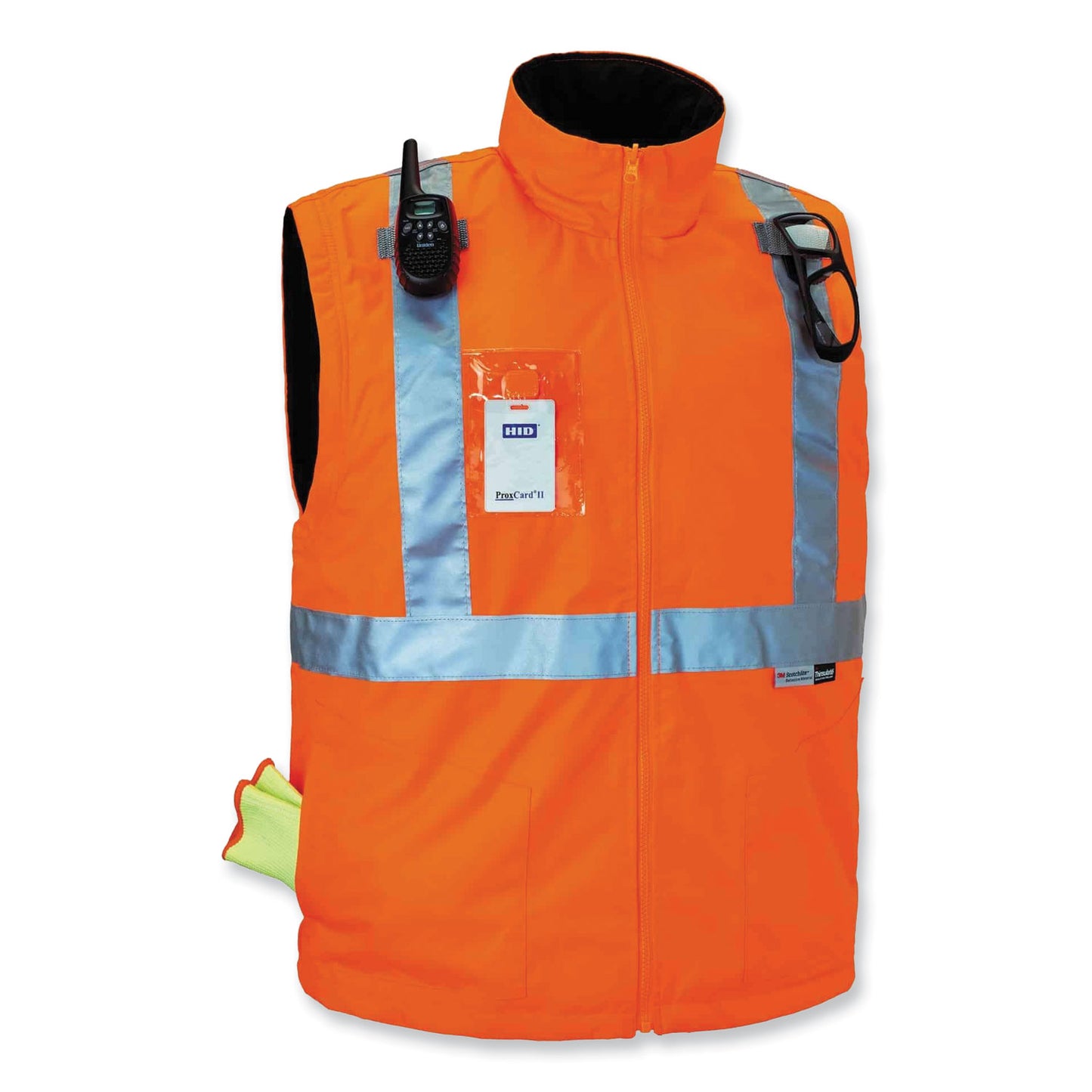 ergodyne GloWear 8287 Class 2 Hi-Vis Jacket with Removable Sleeves, Small, Orange (25512)