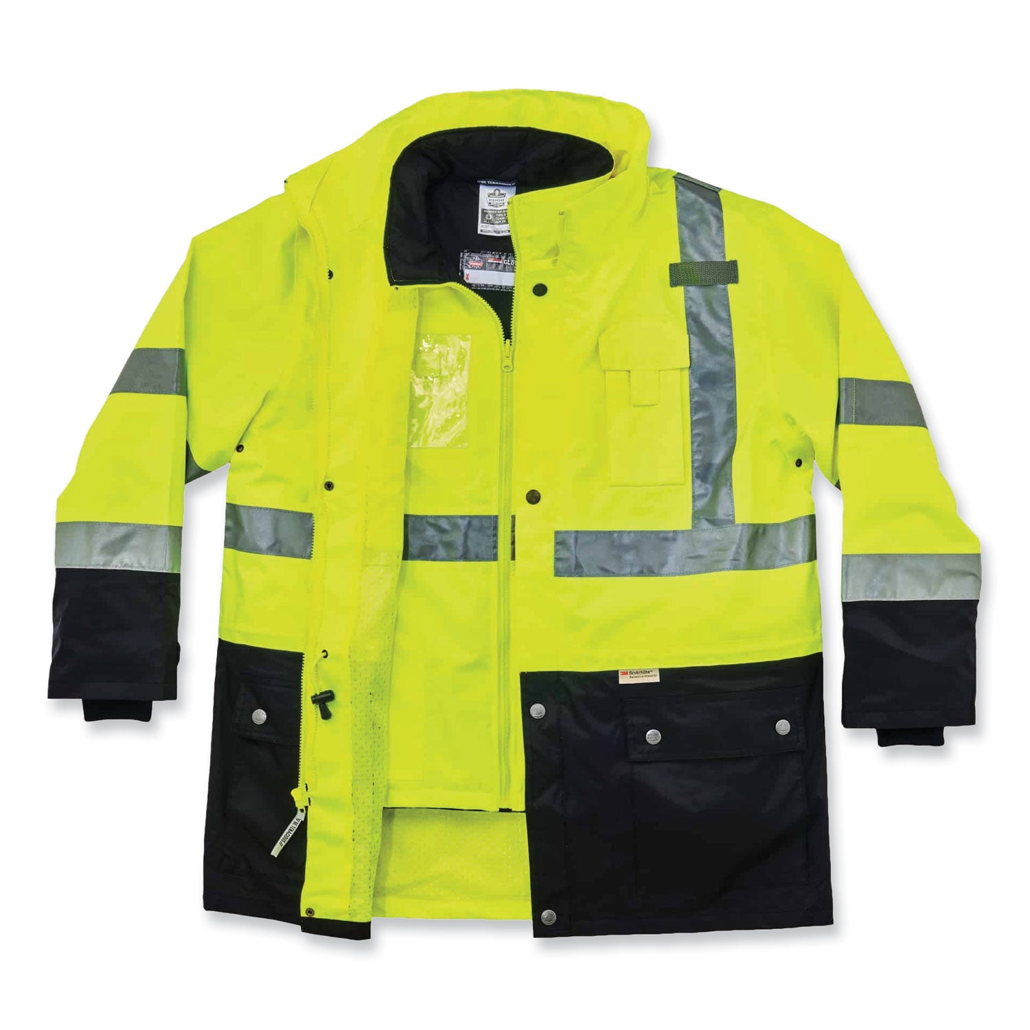 ergodyne GloWear 8388 Class 3/2 Hi-Vis Thermal Jacket Kit, Small, Lime (25532)