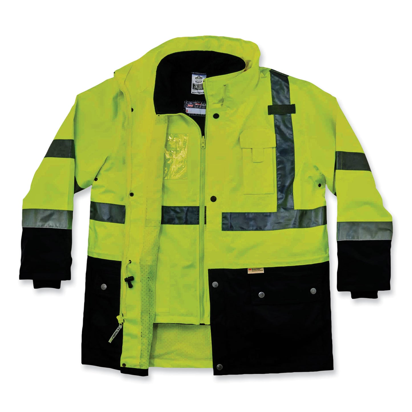 ergodyne GloWear 8388 Class 3/2 Hi-Vis Thermal Jacket Kit, 5X-Large, Lime (25539)