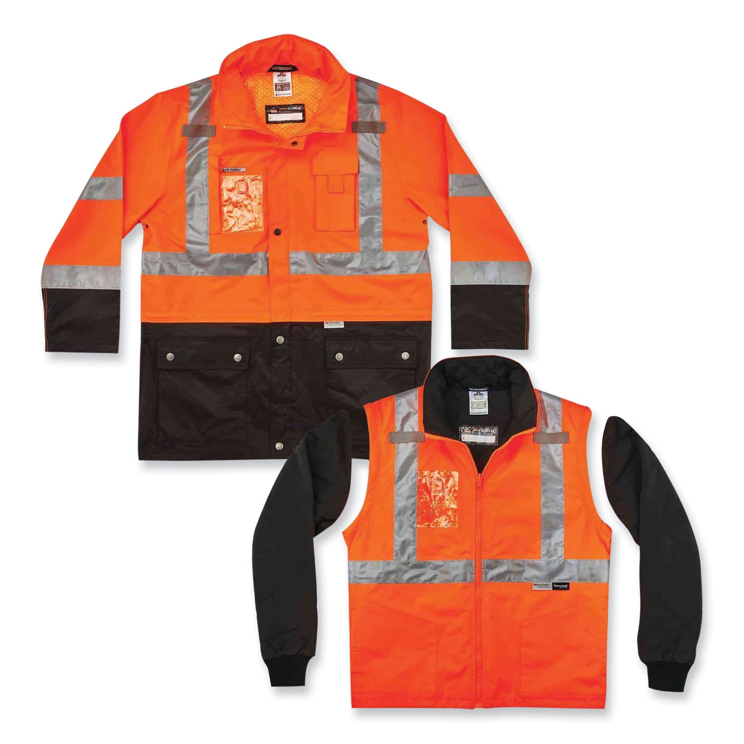 ergodyne GloWear 8388 Class 3/2 Hi-Vis Thermal Jacket Kit, 5X-Large, Orange (25559)