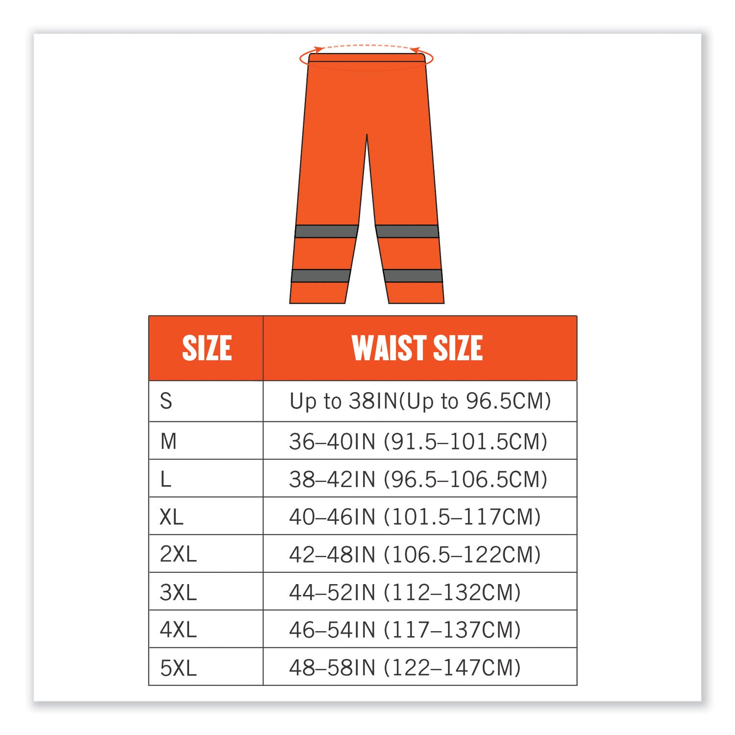 ergodyne GloWear 8916 Class E Lightweight Hi-Vis Rain Pants, Medium, Orange (25443)