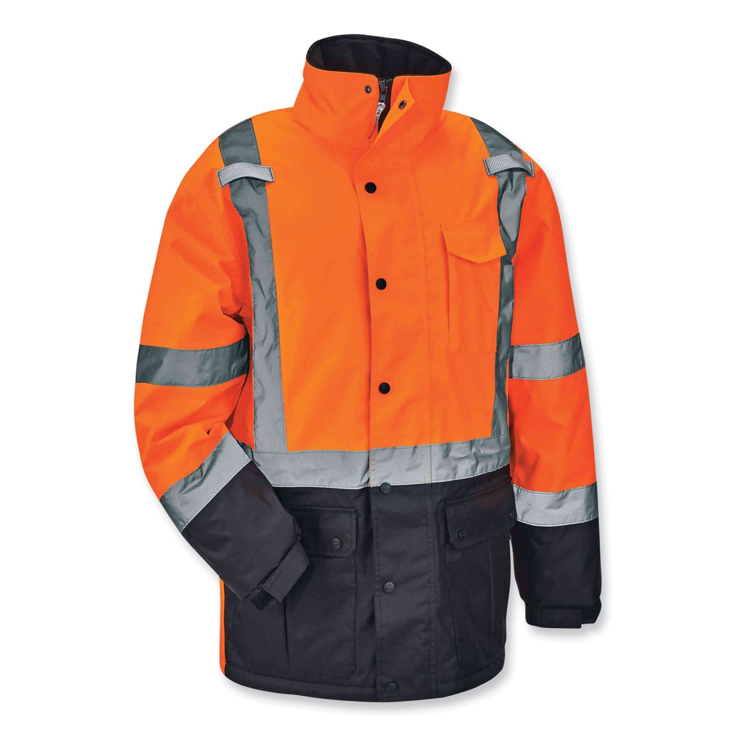 ergodyne GloWear 8384 Class 3 Hi-Vis Quilted Thermal Parka, Small, Orange (25572)