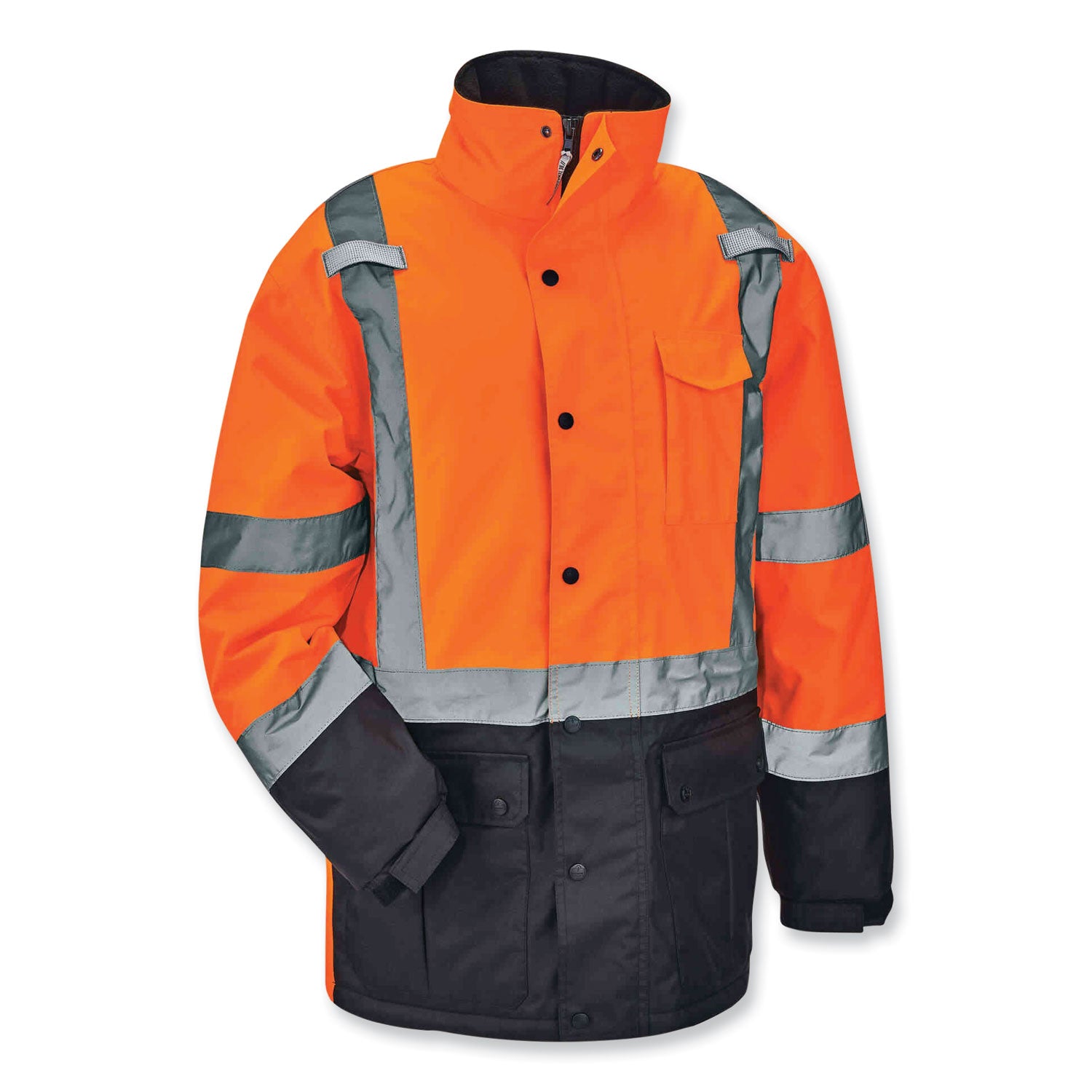 ergodyne GloWear 8384 Class 3 Hi-Vis Quilted Thermal Parka, Large, Orange (25574)