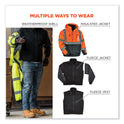 ergodyne GloWear 8381 Class 3 Hi-Vis 4-in-1 Quilted Bomber Jacket, Orange, X-Large (25585)