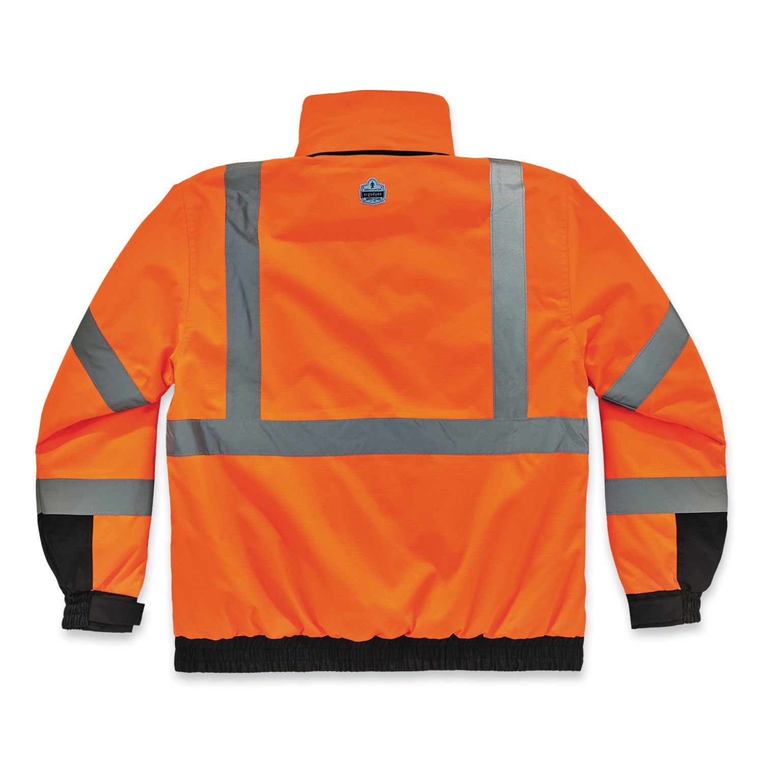 ergodyne GloWear 8381 Class 3 Hi-Vis 4-in-1 Quilted Bomber Jacket, Orange, 4X-Large (25588)