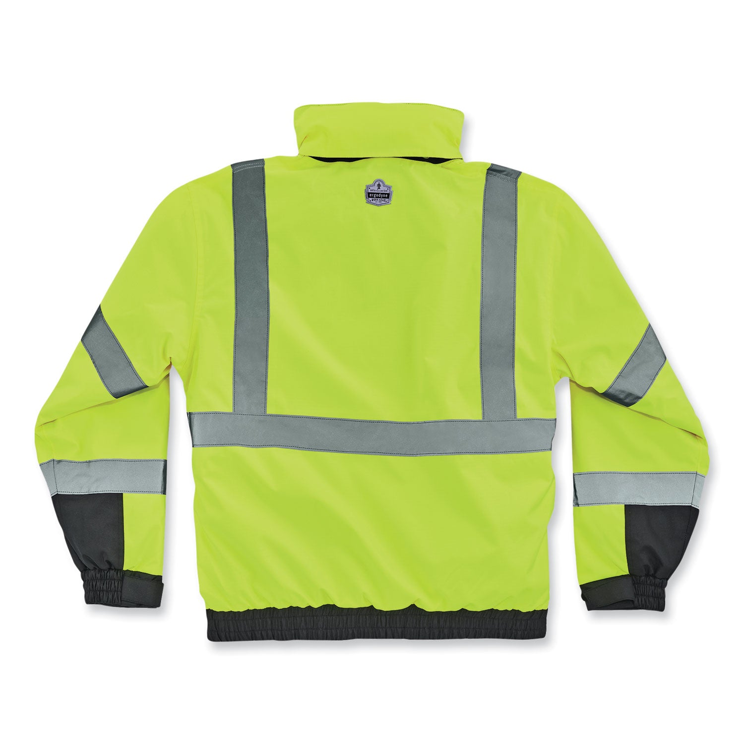 ergodyne GloWear 8381 Class 3 Hi-Vis 4-in-1 Quilted Bomber Jacket, Lime, 2X-Large (25596)