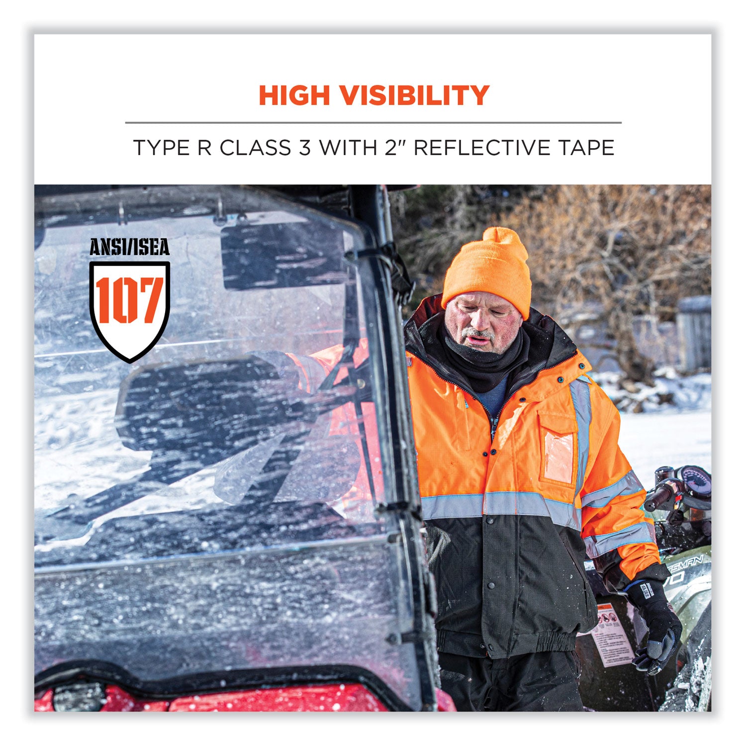 ergodyne GloWear 8381 Class 3 Hi-Vis 4-in-1 Quilted Bomber Jacket, Lime, 4X-Large (25598)