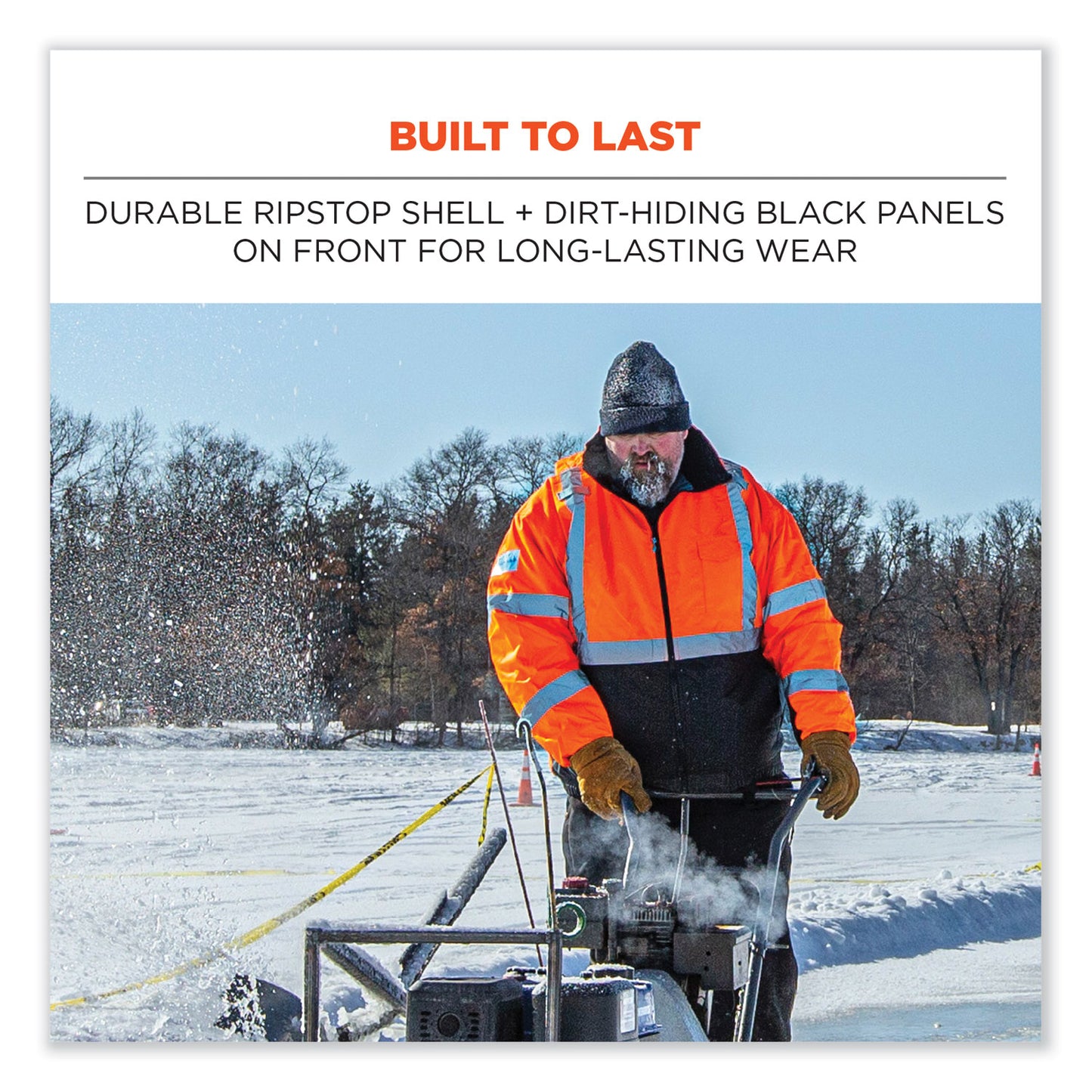 ergodyne GloWear 8381 Class 3 Hi-Vis 4-in-1 Quilted Bomber Jacket, Lime, 4X-Large (25598)