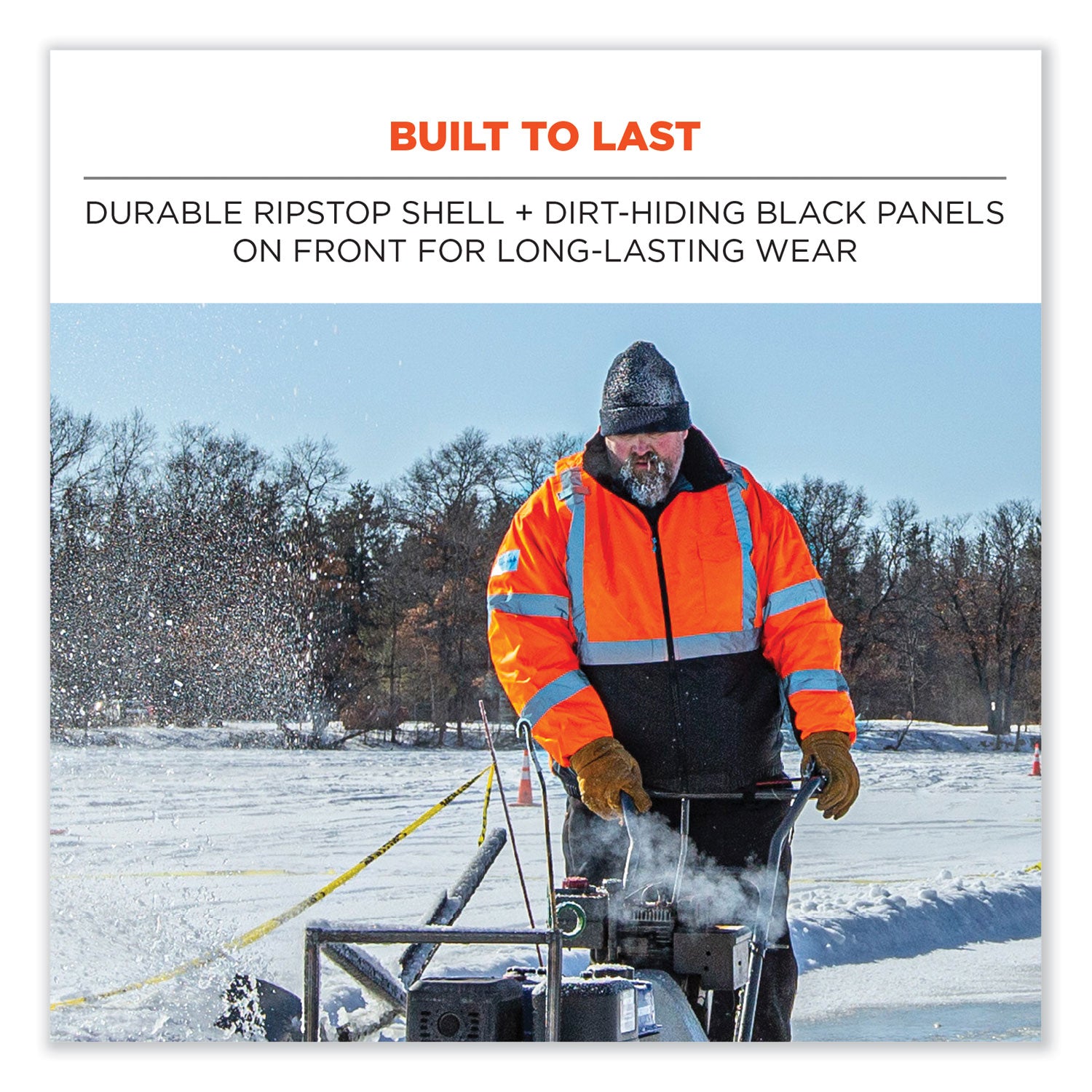 ergodyne GloWear 8381 Class 3 Hi-Vis 4-in-1 Quilted Bomber Jacket, Lime, 4X-Large (25598)